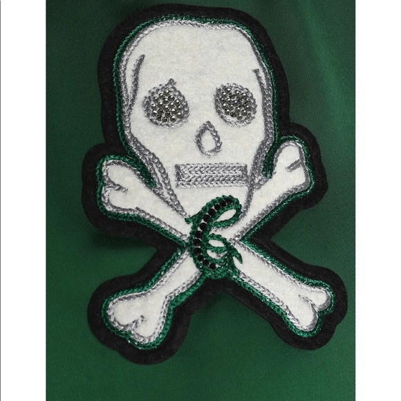 COACH Leather-trimmed appliquéd satin bomber - Picture 3 of 7